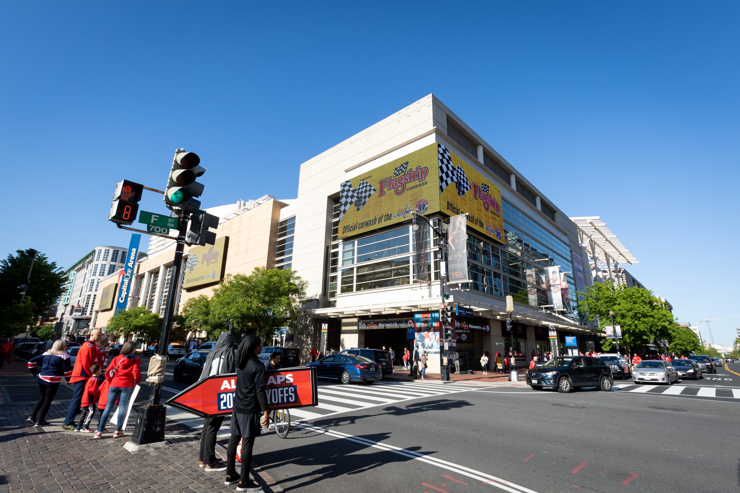 Exterior photo of Capital One Arena, home of the Washington Capitals and Washington Wizards